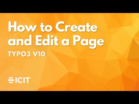 How to Create and Edit a Page | Typo3 v10 Tutorial