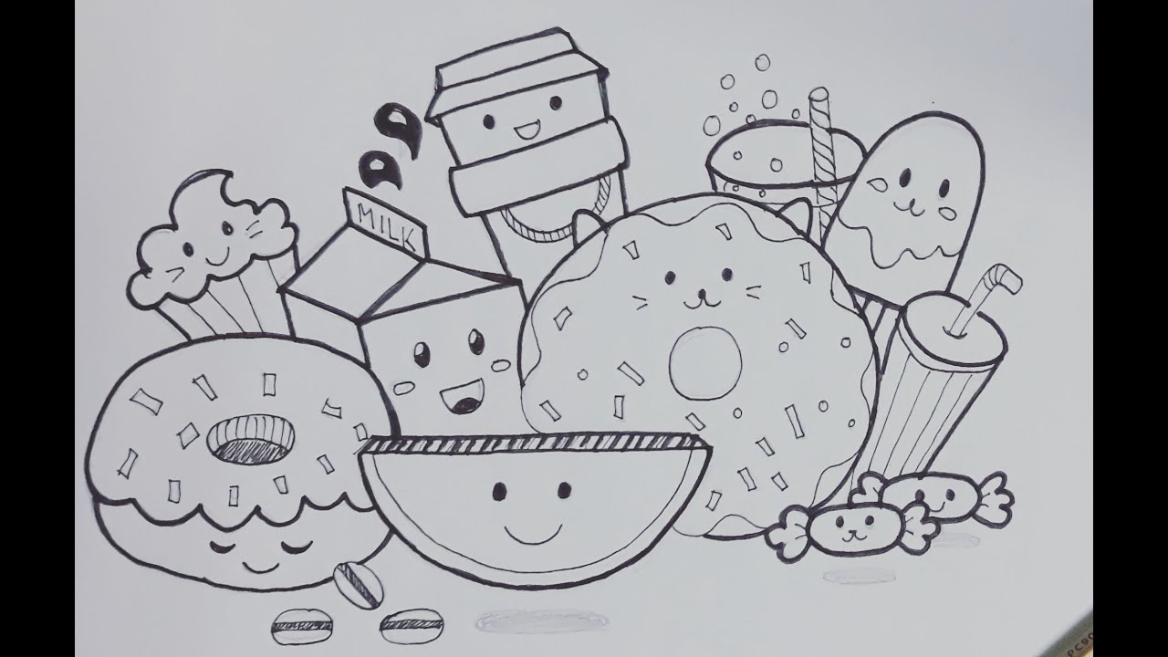Doodle-Art 2019/ Food / Food Doodles - YouTube