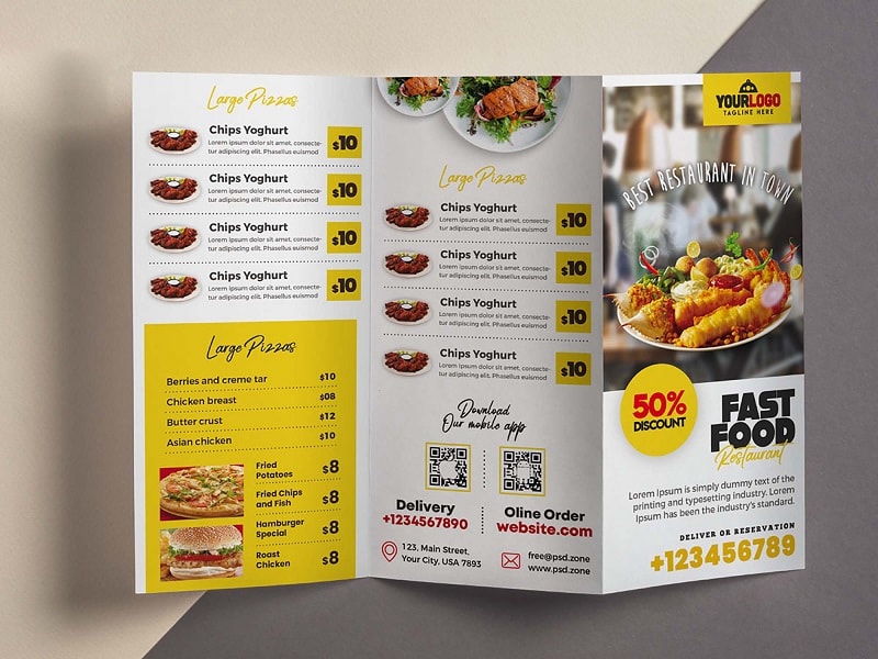 Font chữ, cỡ chữ brochure