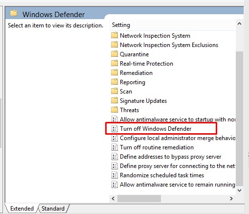 tắt windows defender