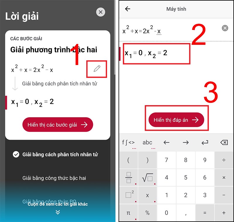 Chọn biểu tượng cây bút để sửa lại lời bài tập cho đúng
