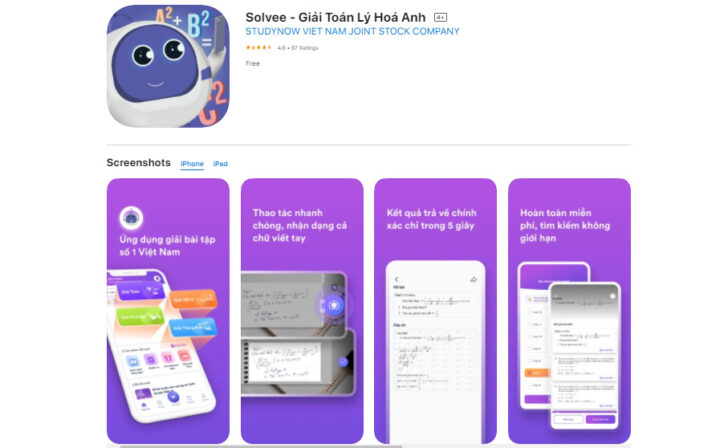 app giải tiếng Anh Solvee