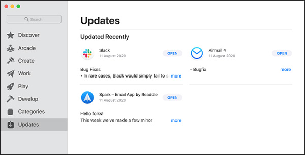 Trang Updates trong App Store