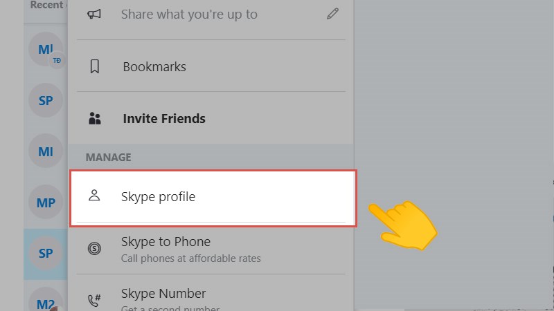 Chọn Skype Profile