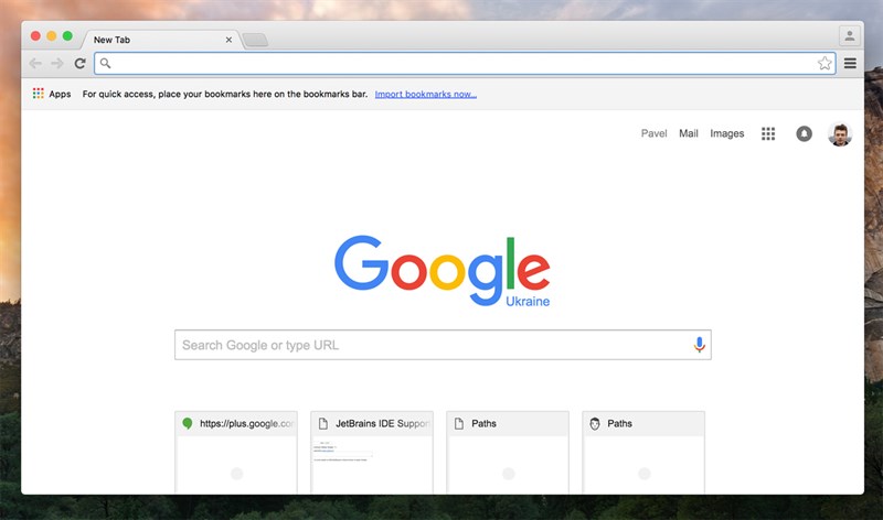 Giao diện của trình duyệt Google Chrome