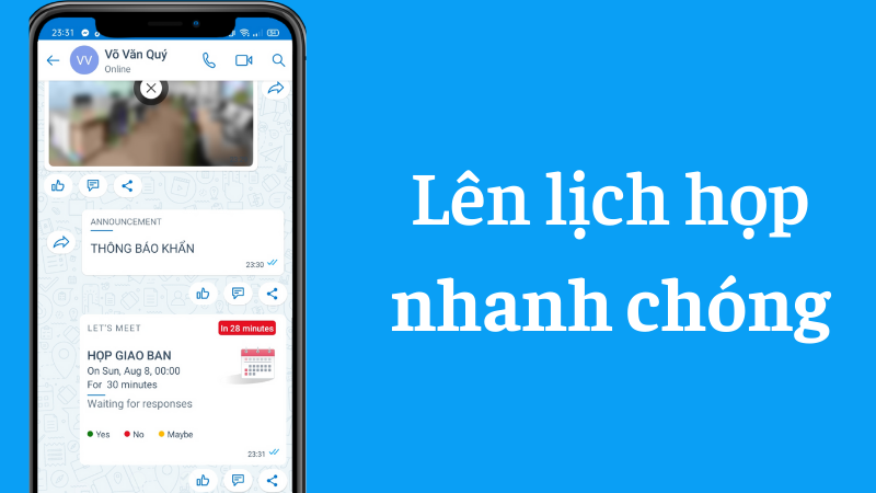 Lên lịch họp nhanh chóng