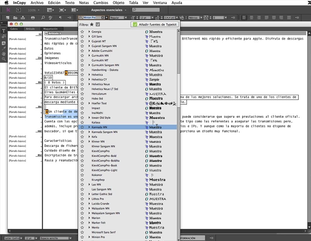 Adobe InCopy for Mac OS X CC 17.0.0.96 full screenshot