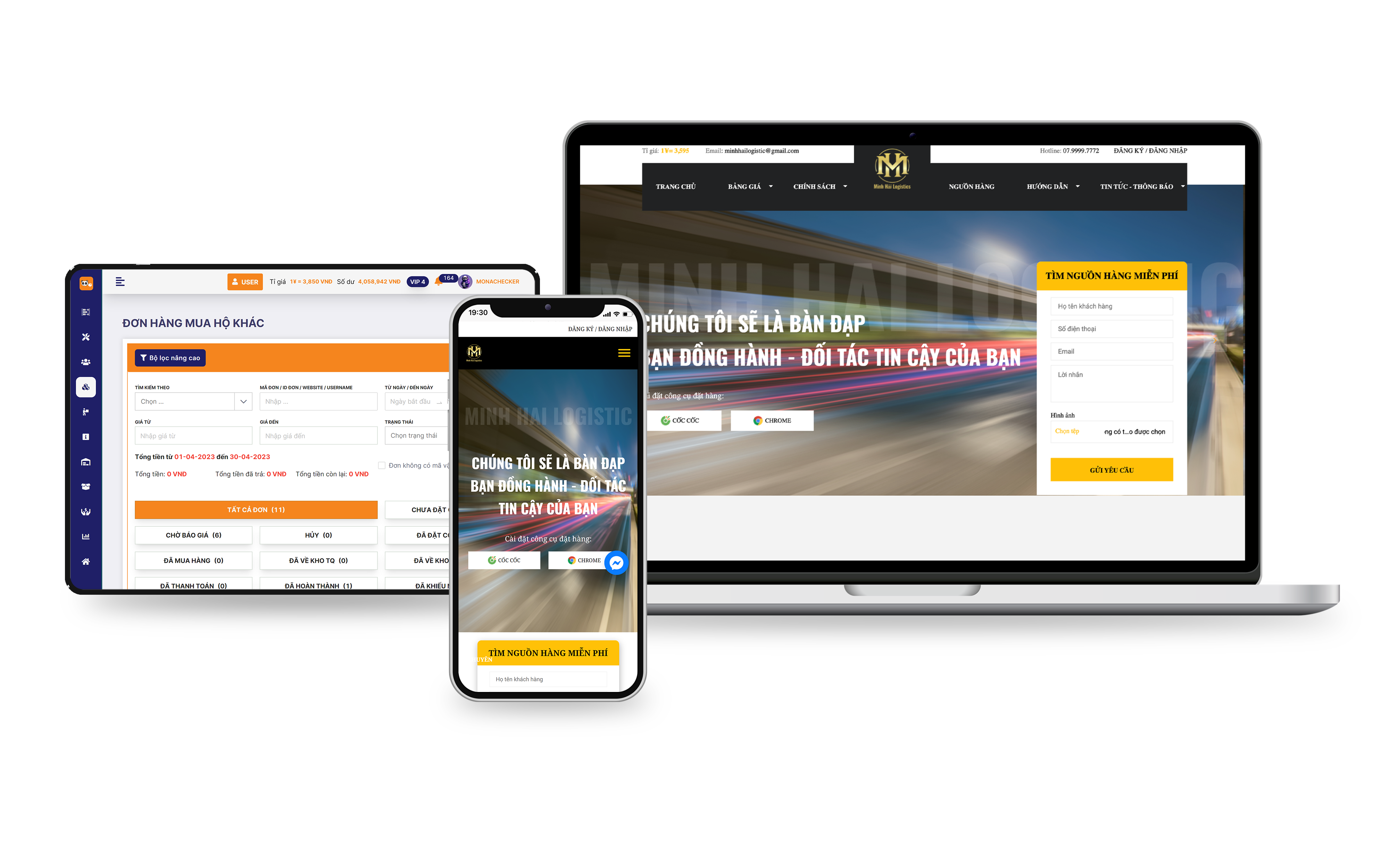 Dự Án Website Nhập Hàng - Minh Hải Logistics