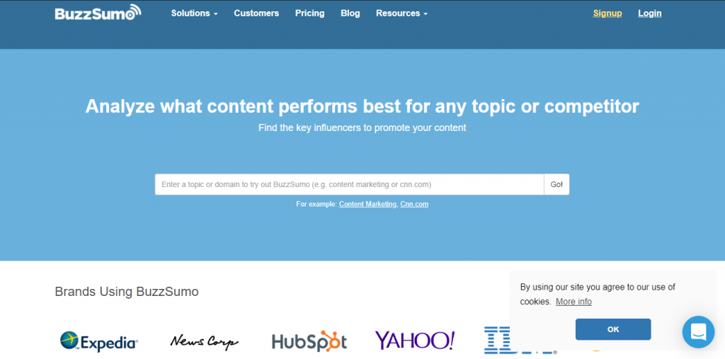 Tool BUZZSUMO tạo content marketing